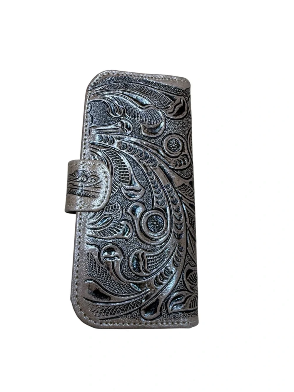 Mexican leather embossed wallet Cream